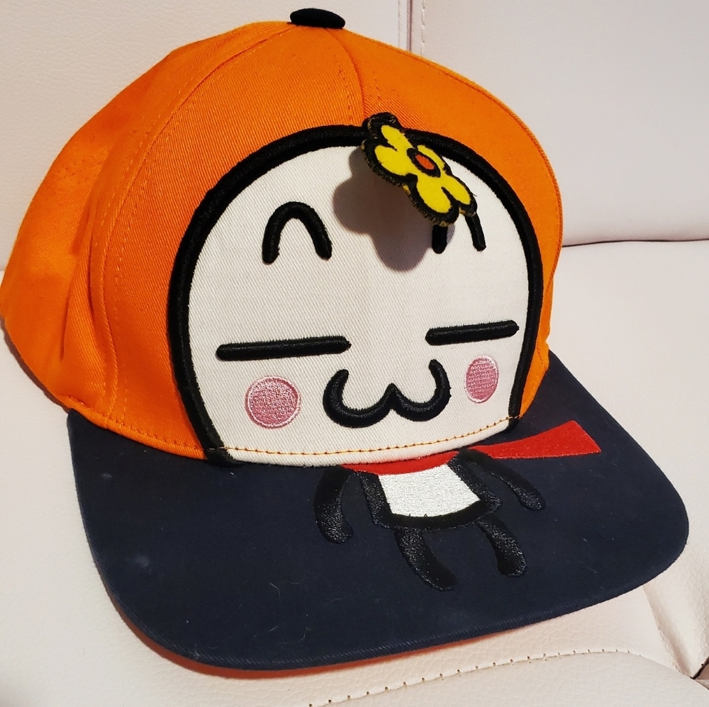 Akoo Family Orange Flower Snapback Hat - One of a Kind Rare, Unique, and Cute
